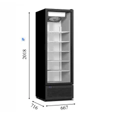 Холодильный шкаф среднетемпературная витрина со стеклянной дверью CRYSTAL CR 600